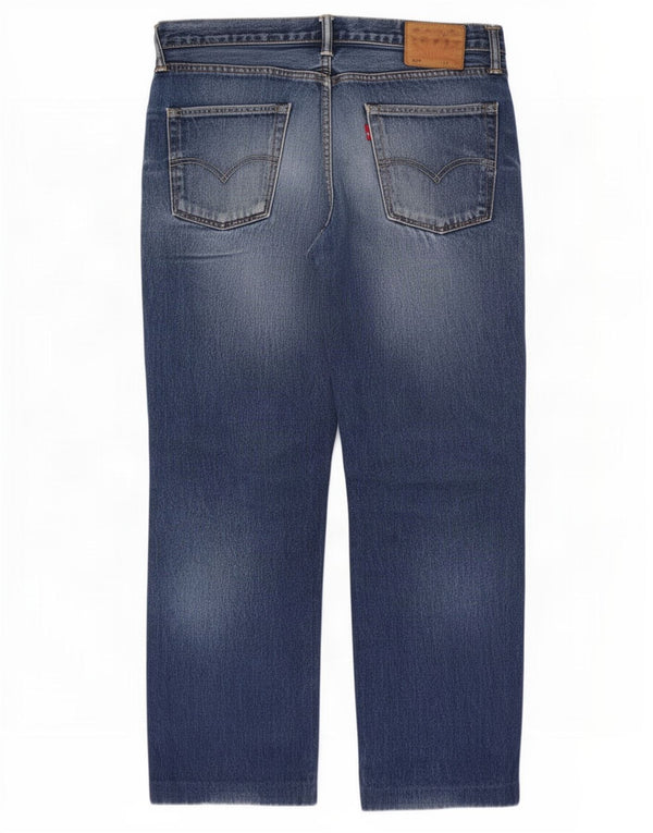 Levi's Uomo 514 Jeans dritti invecchiati W32 L28 Cotone blu