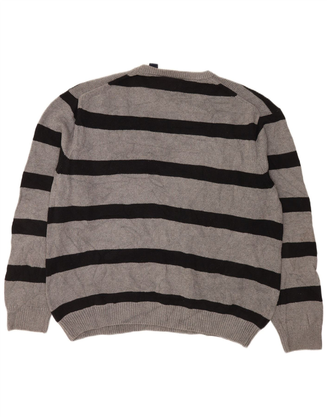 Maglione maglione girocollo da uomo Chaps 2XL cotone a righe grigie