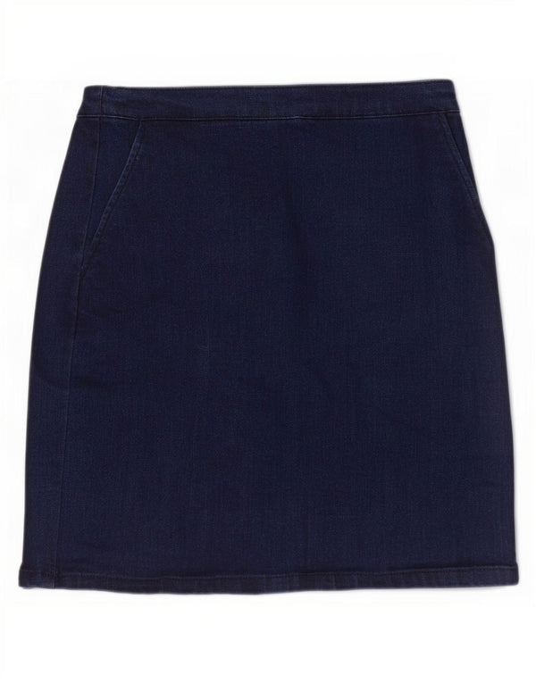 Gonna in denim da donna Warehouse UK 10 piccola W28 cotone blu navy