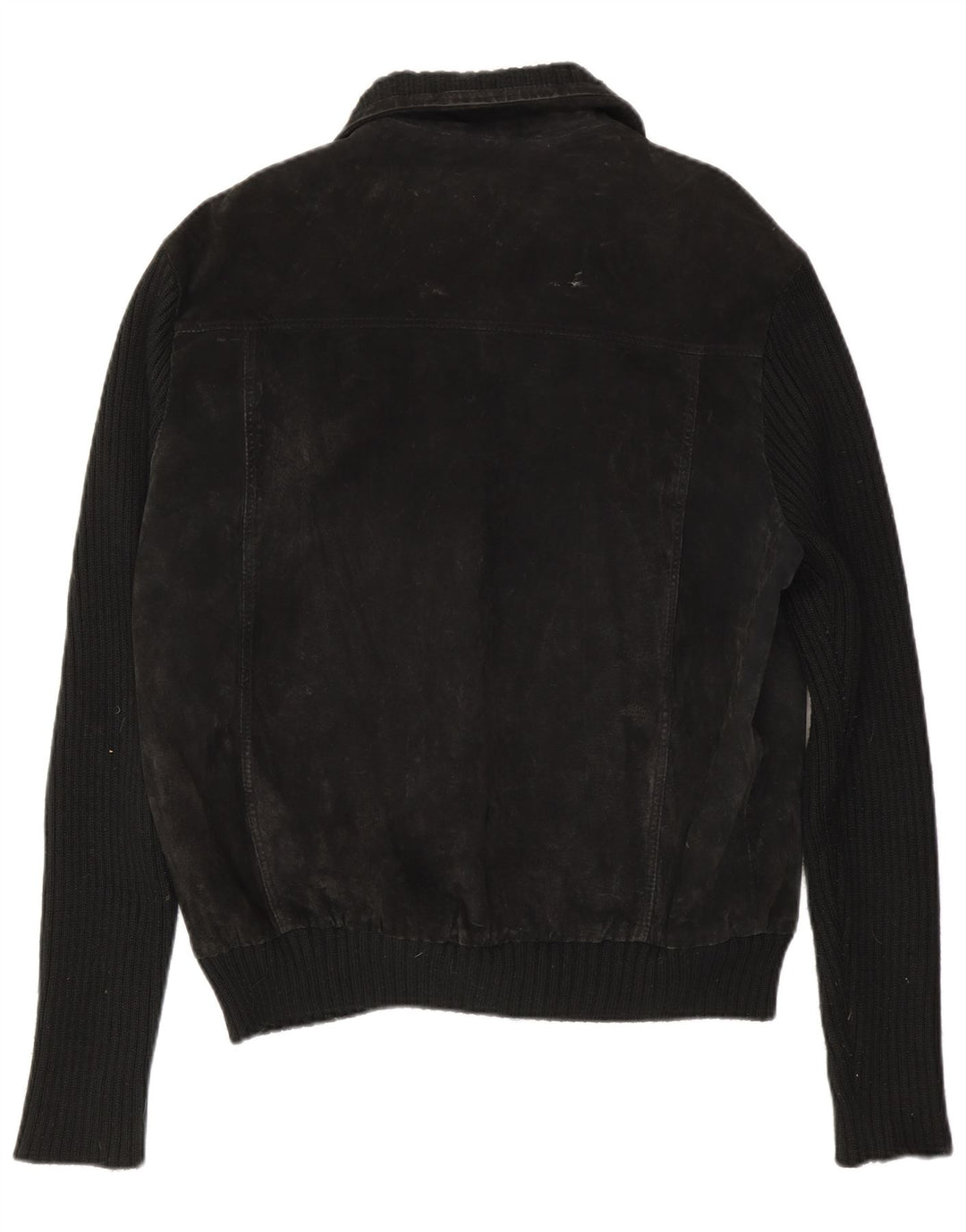 Giubbotto bomber vintage in pelle scamosciata da uomo IT 54 2XL Nero