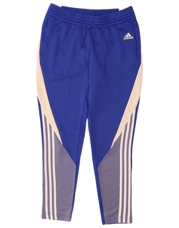 Pantaloni da tuta da donna Adidas UK 12/14 Poliestere color block blu medio