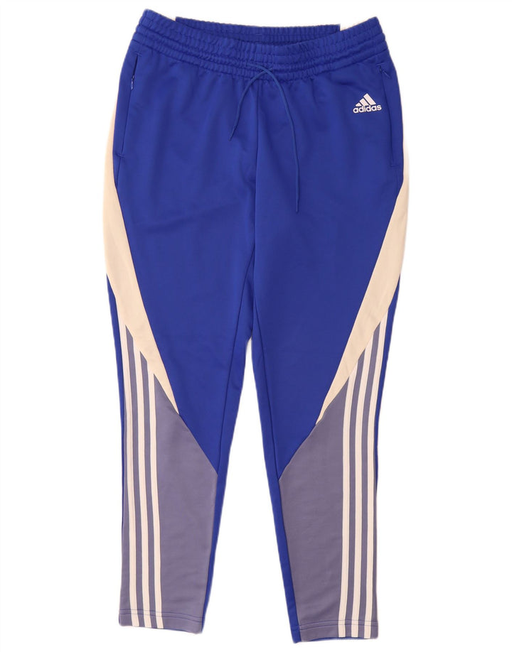 Pantaloni da tuta da donna Adidas UK 12/14 Poliestere color block blu medio