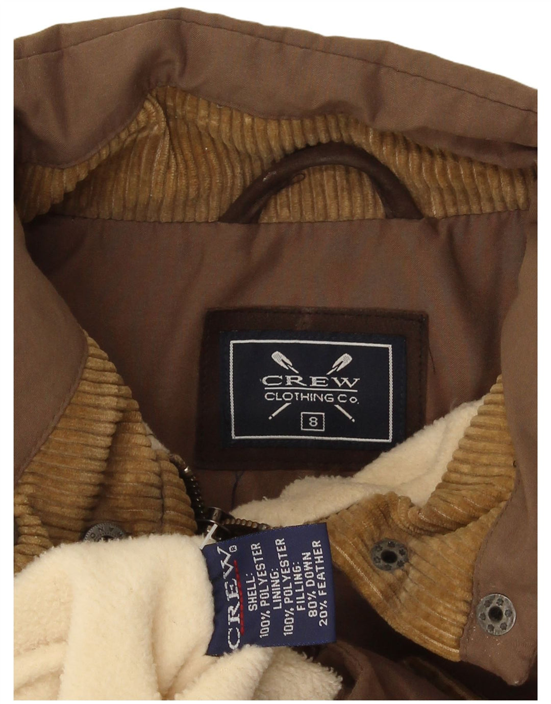 Crew Clothing Gilet imbottito da donna UK 8 piccolo poliestere marrone