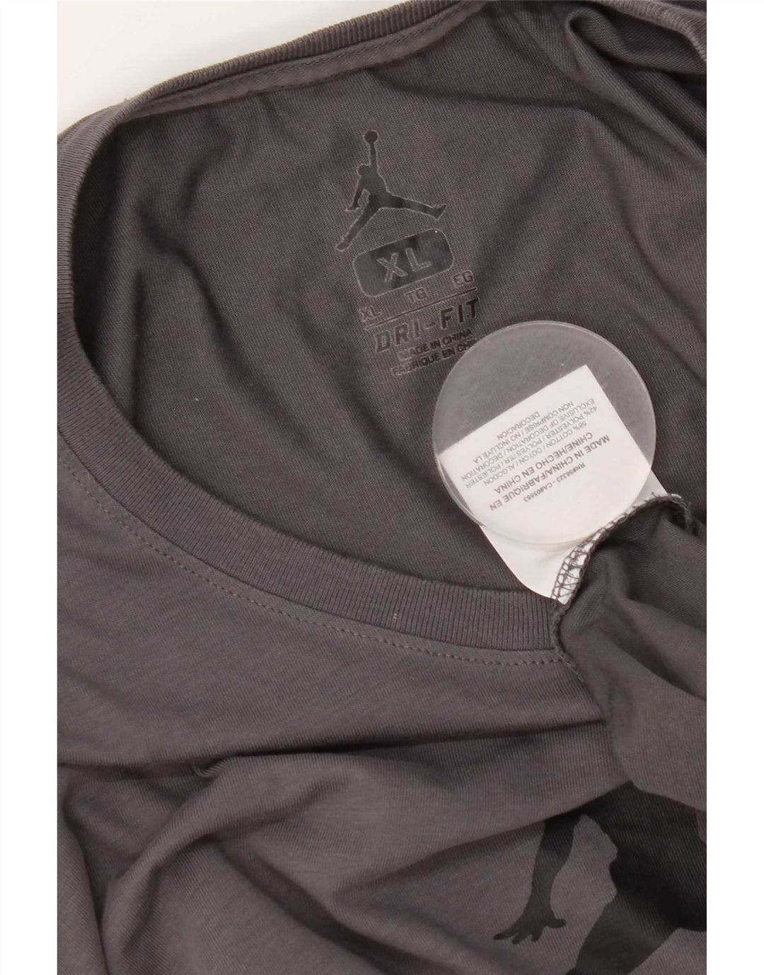 Top Jordan Dri Fit Graphic da uomo a maniche lunghe XL in cotone grigio