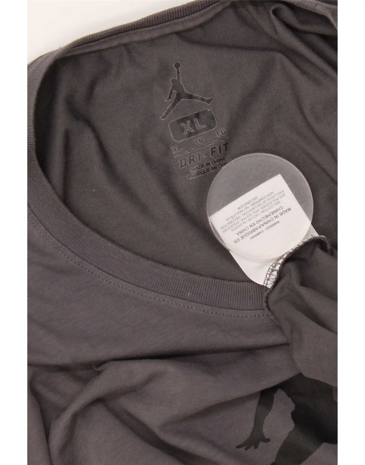 Top Jordan Dri Fit Graphic da uomo a maniche lunghe XL in cotone grigio