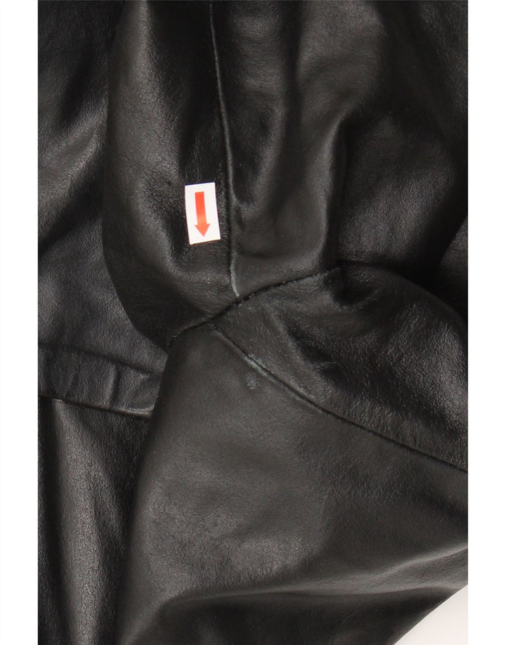 VINTAGE Womens Leather Jacket IT 48 XL Black Leather Vintage Vintage and Second-Hand Vintage from Messina Hembry 