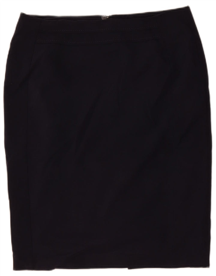 Gonna a tubino da donna Marks & Spencer UK 14 Large W34 poliestere blu navy