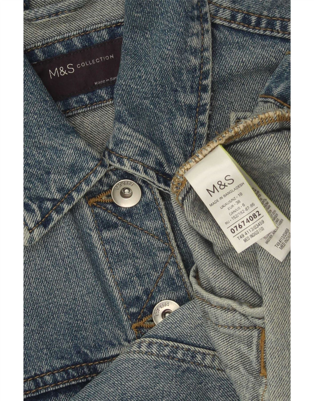 Giacca di jeans da donna Marks & Spencer UK 10 piccola cotone blu