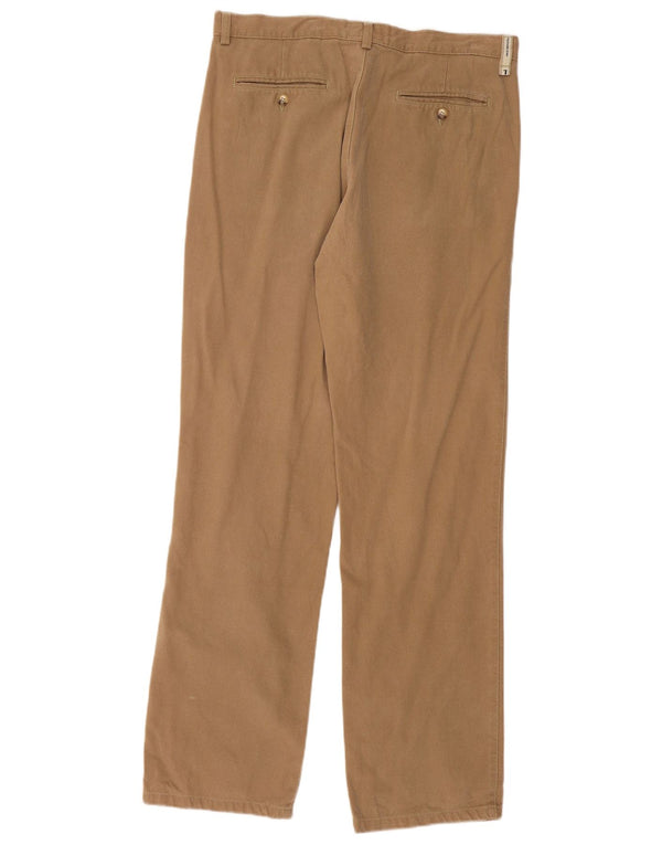 Pantaloni Chino Dritti Uomo TRUSSARDI IT 50 Large W34 L34 Gessato Beige
