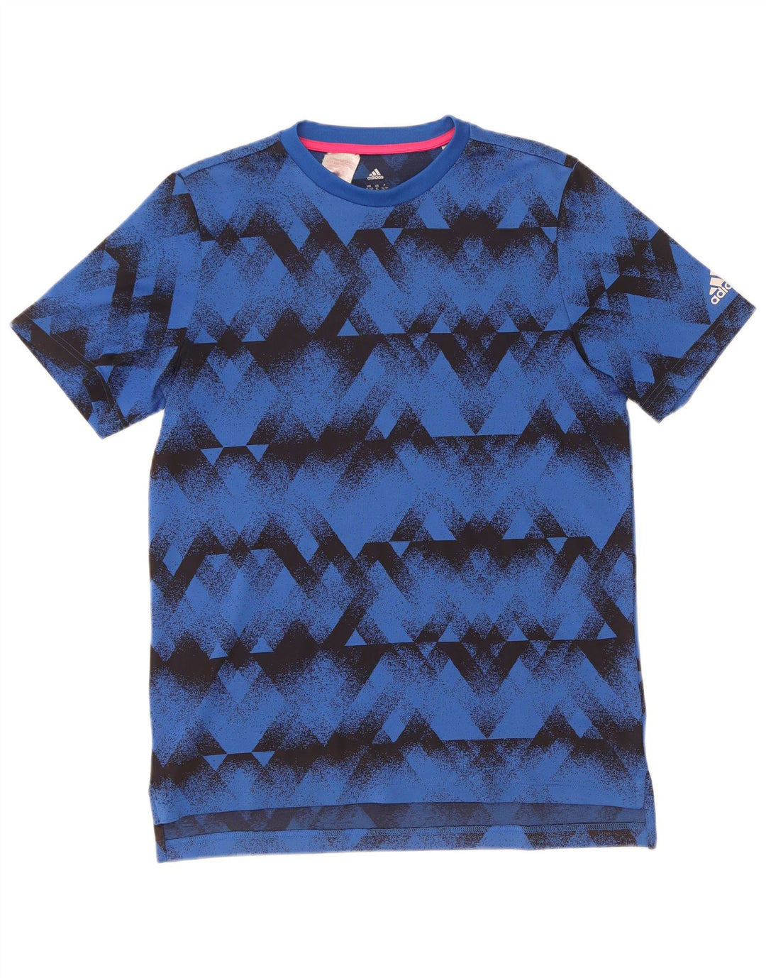 Maglietta Adidas Climalite da ragazzo, 15-16 anni, in poliestere geometrico blu