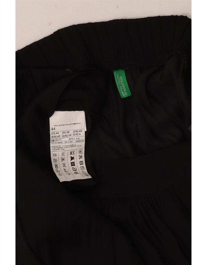 Pantaloni Chino Pegged da donna Benetton UK 12 Medium W34 L26 Poliestere nero