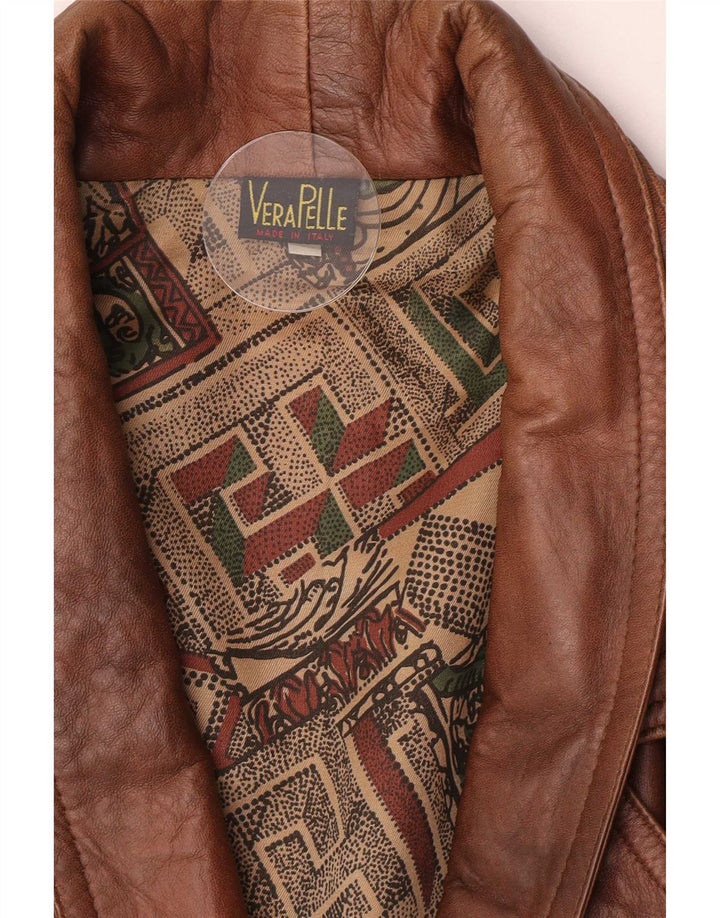 Giacca in pelle vintage da uomo UK 40 grande in pelle marrone