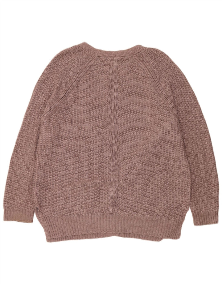 Maglione cardigan aperto oversize da donna Fat Face UK 16 Large Marrone Viscosa