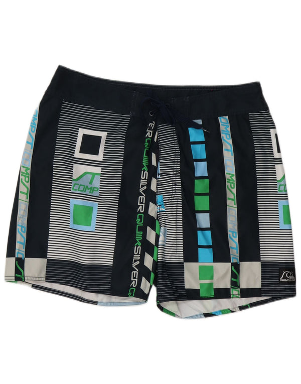 Quiksilver Pantaloncini da bagno grafici da uomo di grandi dimensioni geometrici multicolori