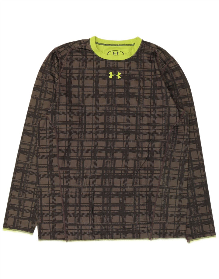 Maglia reversibile da uomo UNDER ARMOUR a maniche lunghe a quadri grigio medio