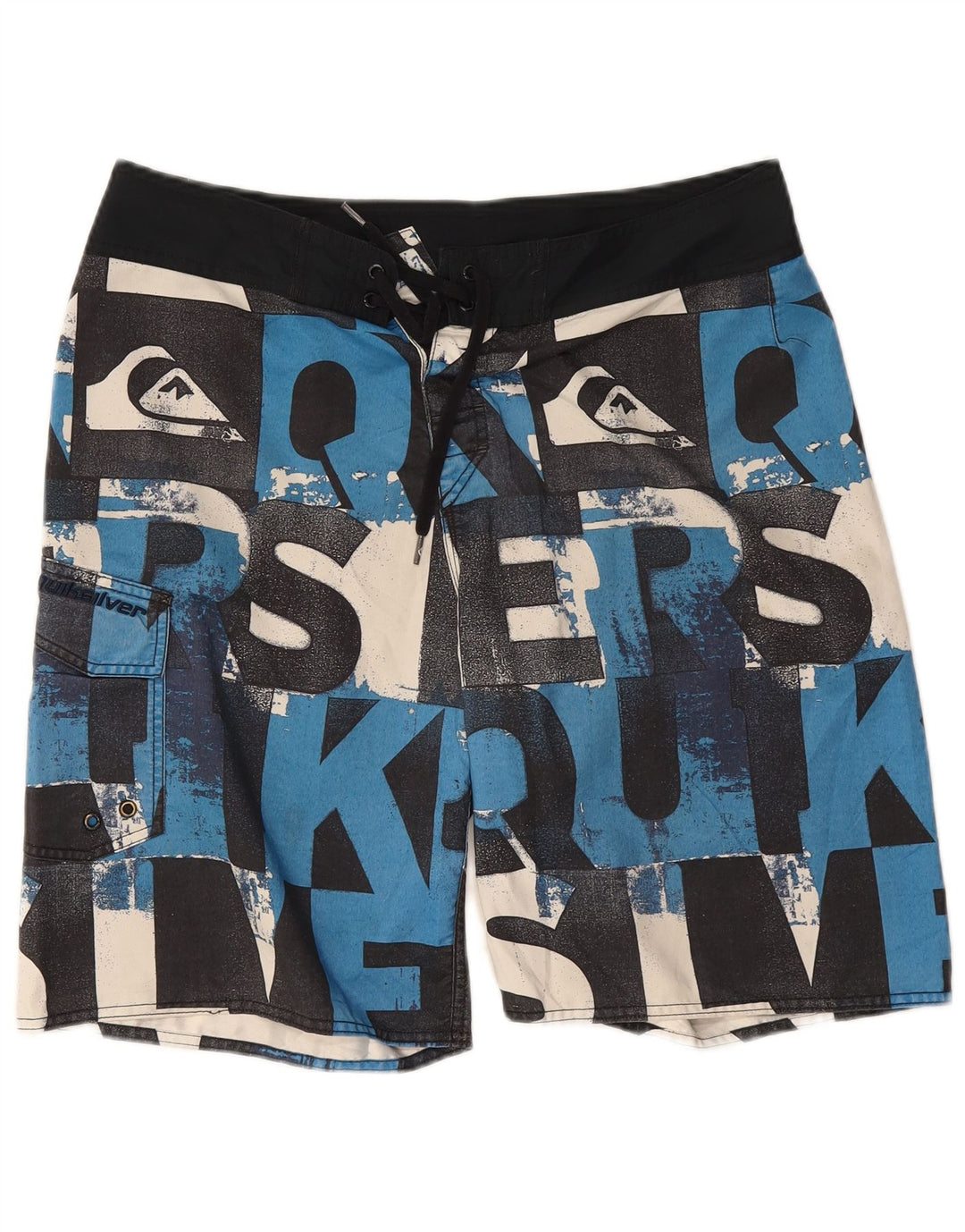 Pantaloncini da bagno grafici da uomo Quiksilver grandi in poliestere nero