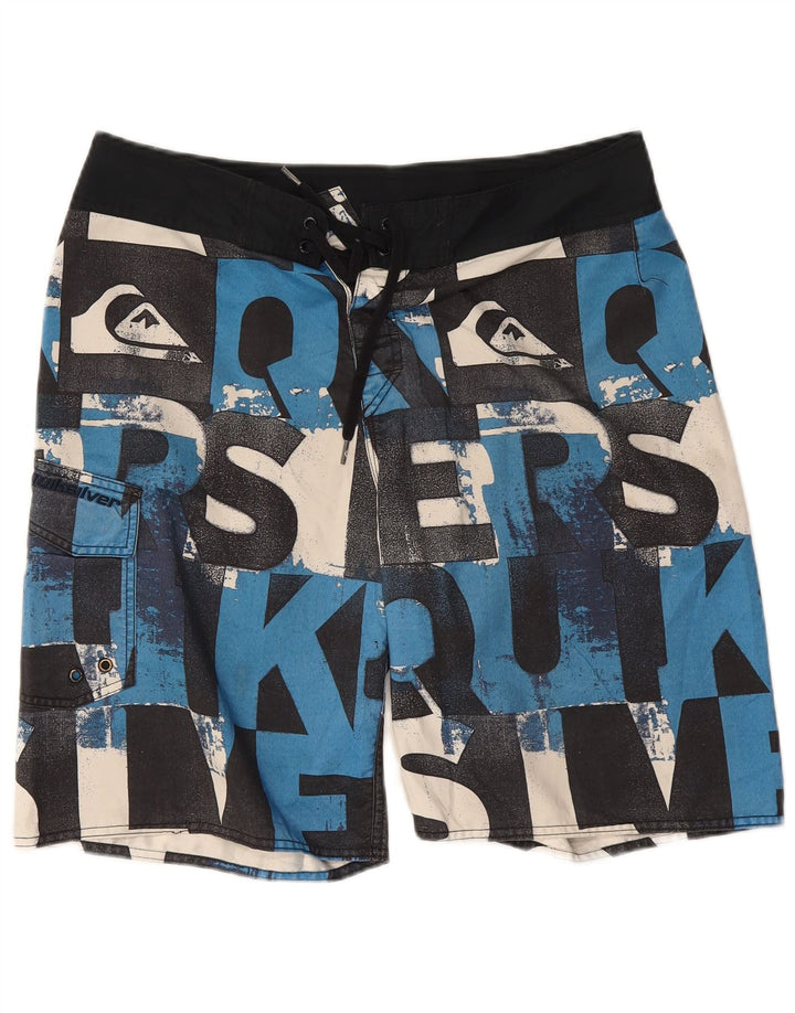 Pantaloncini da bagno grafici da uomo Quiksilver grandi in poliestere nero