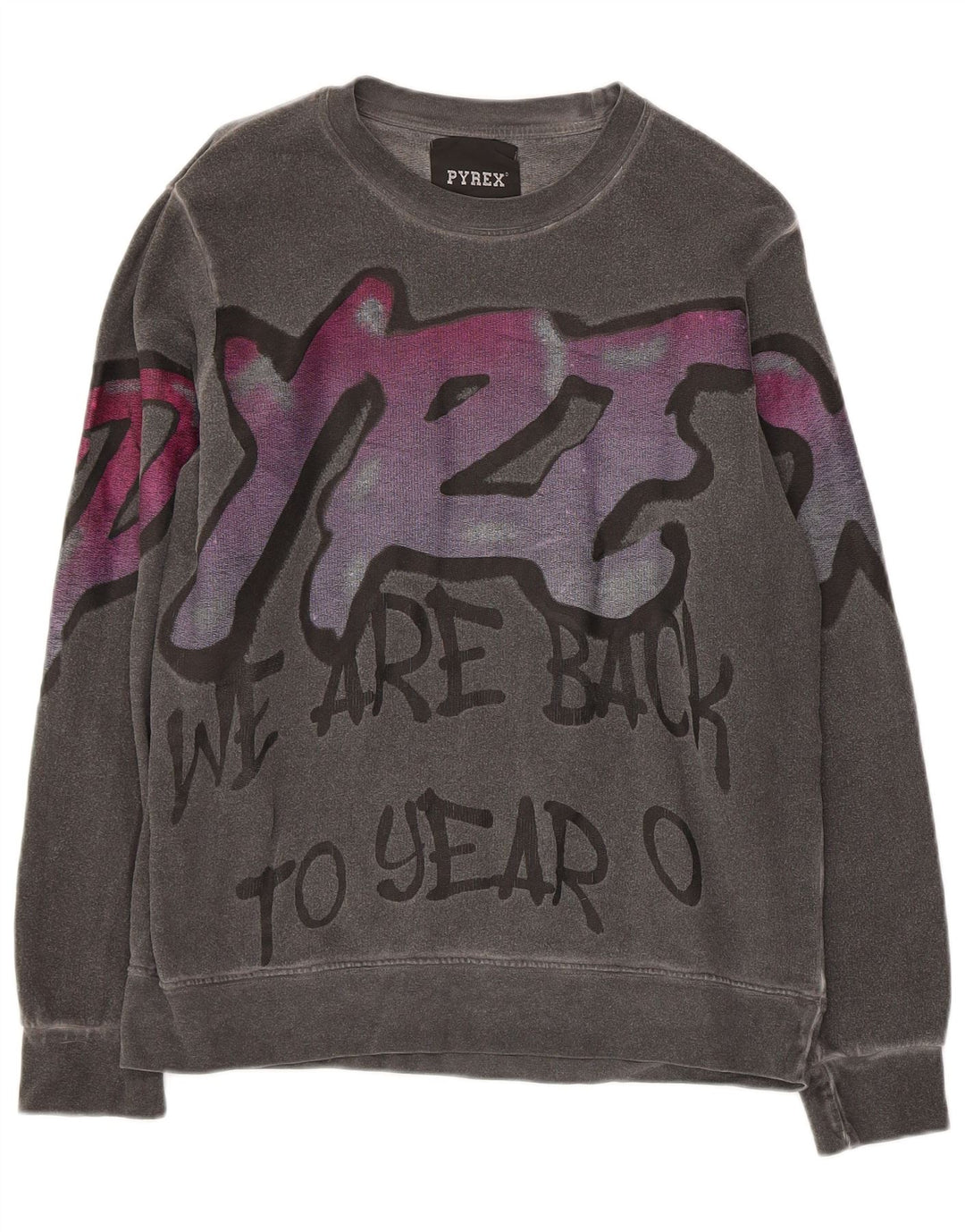 Felpa grafica da donna Pyrex Jumper UK 10 piccolo cotone grigio