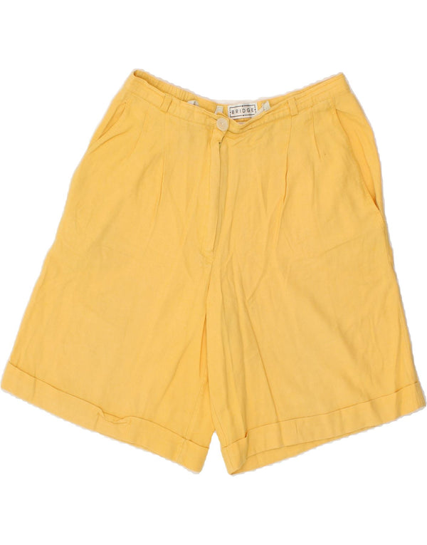 THE BRIDGE Womens Pegged Chino Shorts UK 14 Medium W28 Yellow Viscose