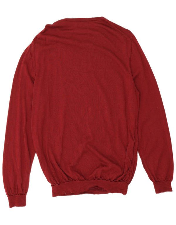 Gant Maglione da uomo con scollo a barca XL in lana merino bordeaux