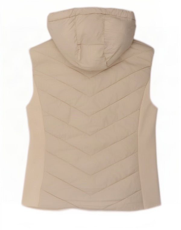 Gilet imbottito con cappuccio da donna Zara UK 18 XL bianco sporco