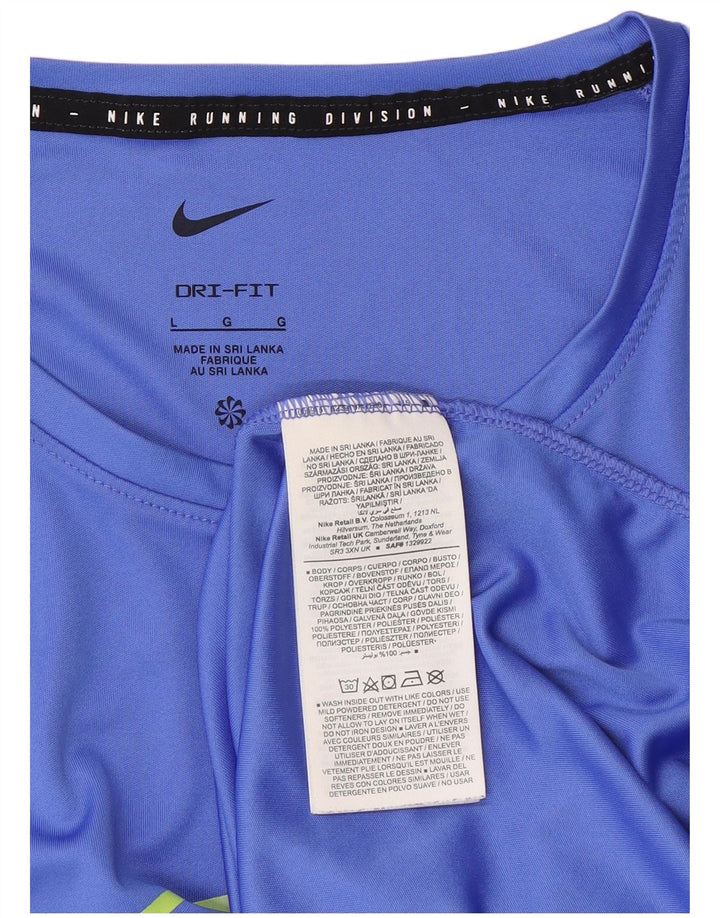 T-shirt grafica Nike Dri Fit da uomo, grande, in poliestere blu