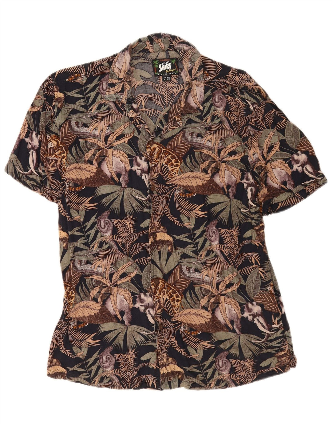 Maglia a maniche corte da uomo Pull & Bear Large in viscosa floreale multicolore
