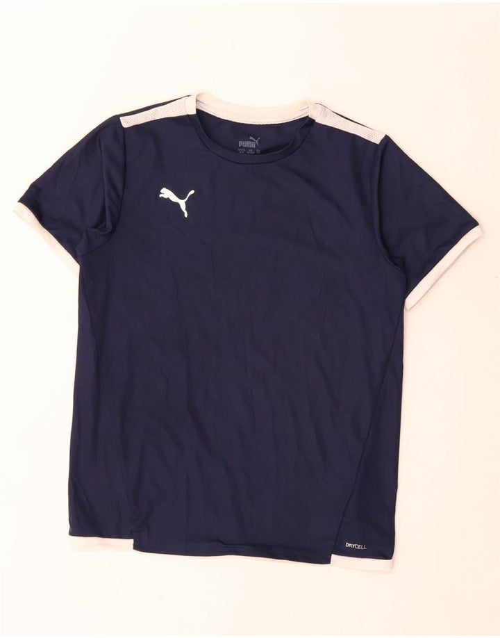 Maglietta Puma da ragazzo, 11-12 anni, in poliestere color block blu navy