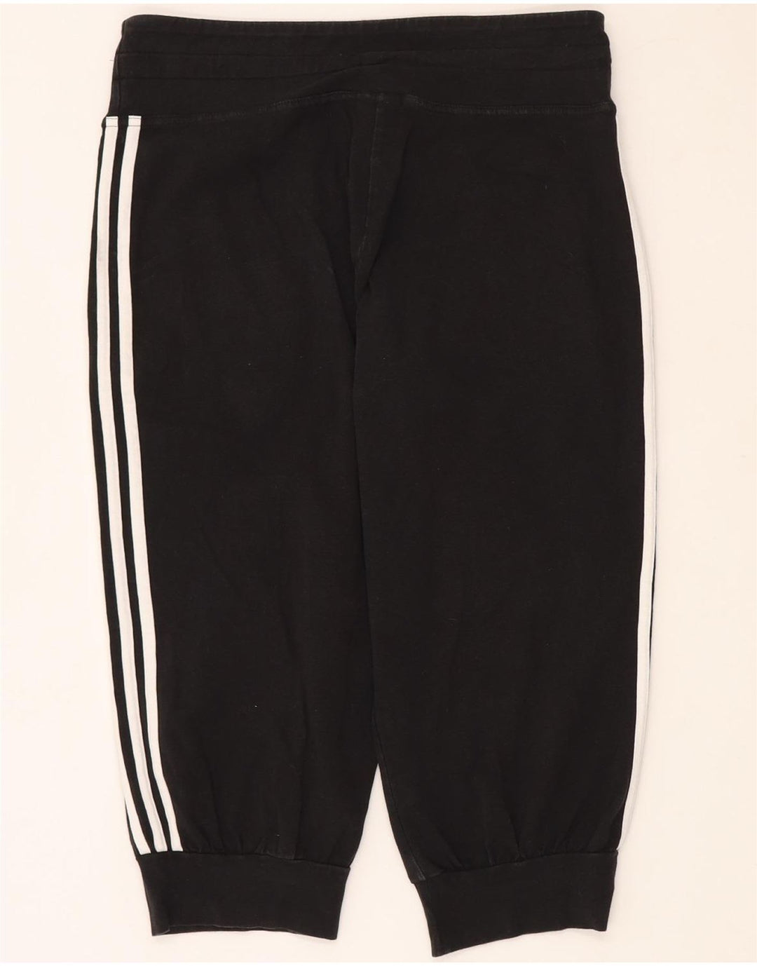 Pantaloni da tuta da donna ADIDAS Capri Joggers UK 16 grandi cotone nero