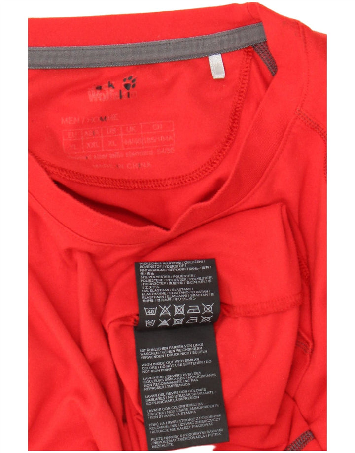 Jack Wolfskin Maglia da uomo a maniche lunghe UK 44/46 XL Poliestere rosso