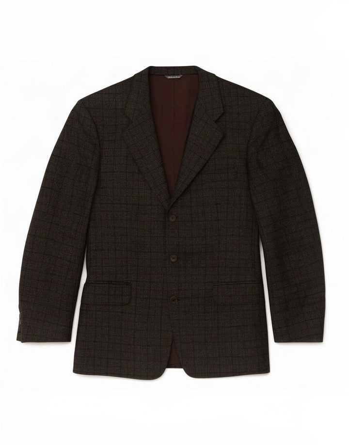 Giacca blazer da uomo a 3 bottoni Les Copains IT 50 grande lana scozzese verde