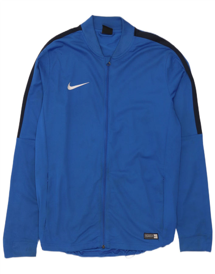 NIKE Giacca da tuta da uomo Dri Fit, grande, in poliestere color block blu