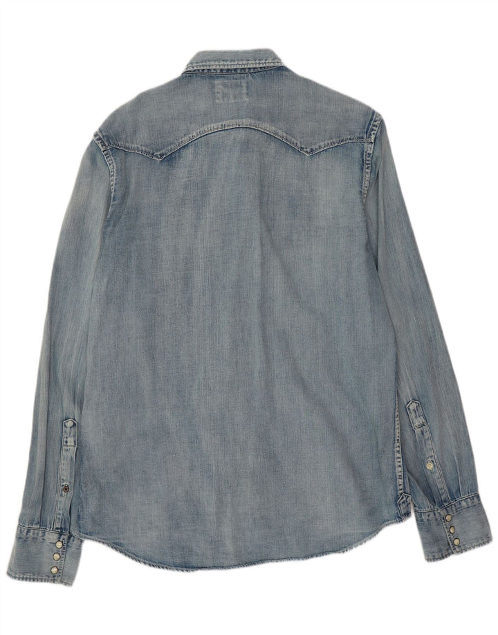 REPLAY Camicia di jeans da uomo XL in cotone blu