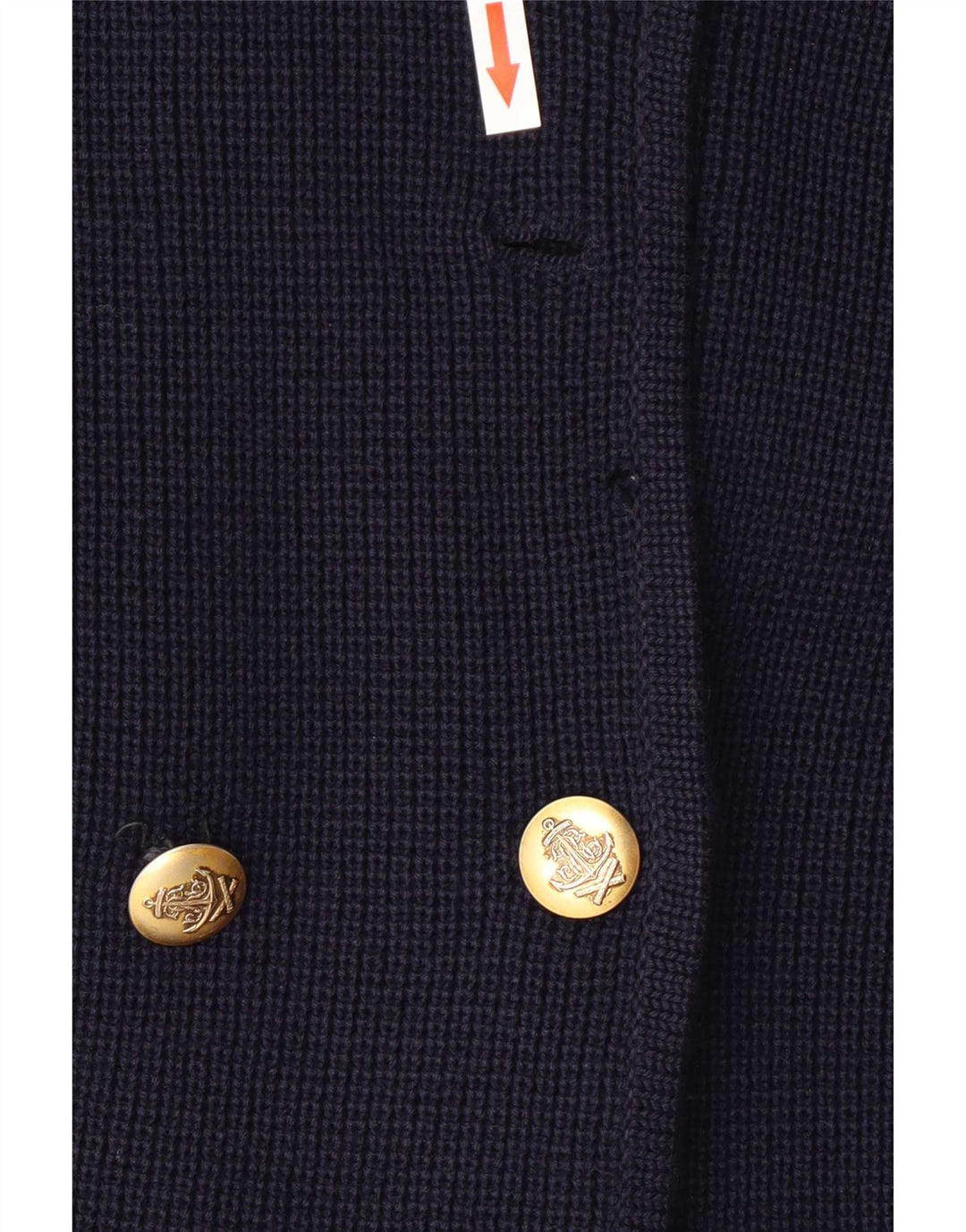 Giacca blazer doppiopetto vintage da donna UK 12 medio blu navy