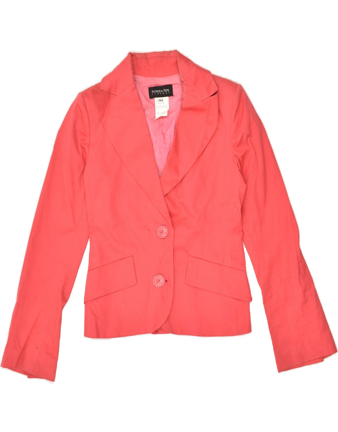 PATRIZIA PEPE Womens 2 Button Blazer Jacket IT 40 Small Red Cotton | Vintage Patrizia Pepe | Thrift | Second-Hand Patrizia Pepe | Used Clothing | Messina Hembry 