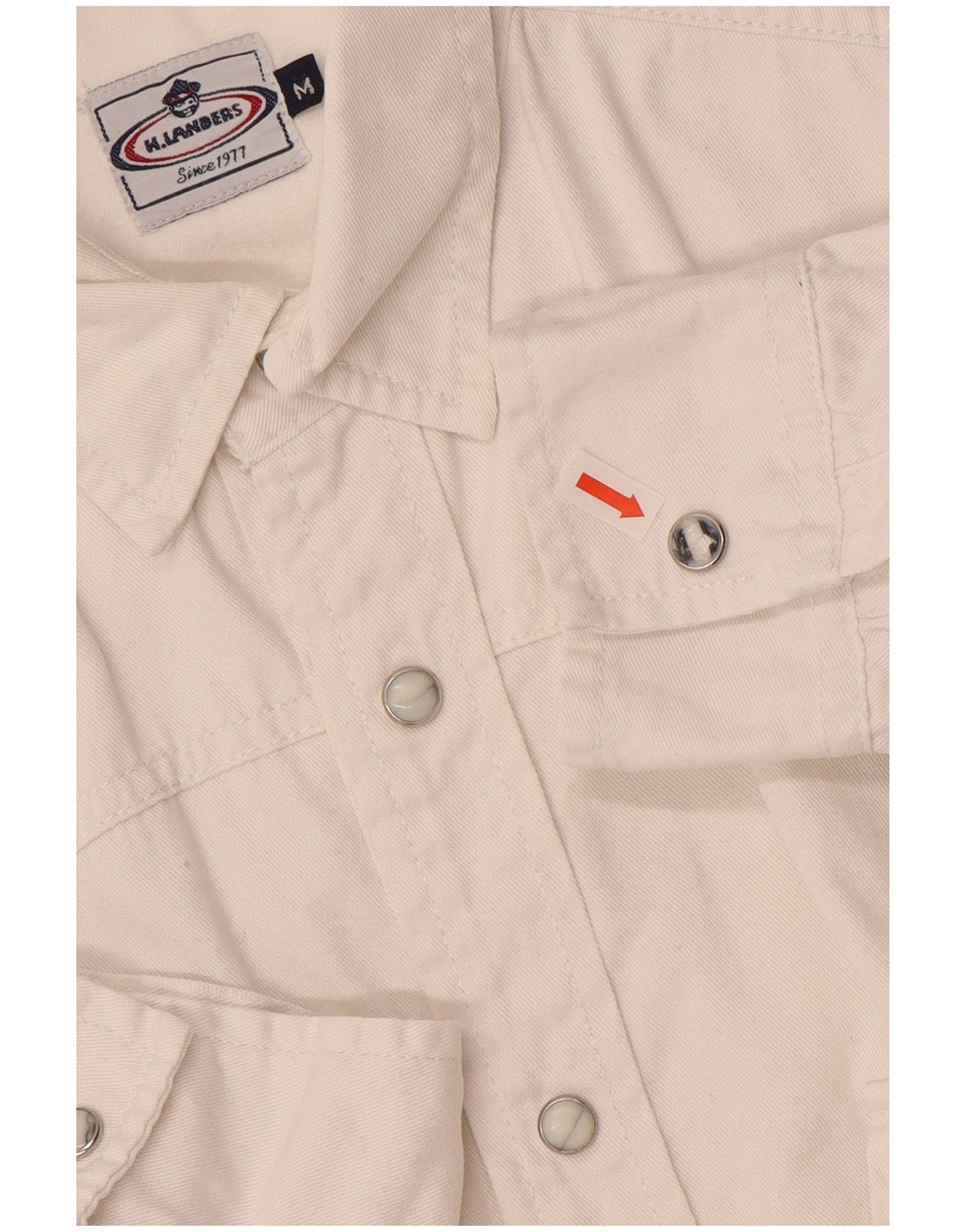Camicia di jeans vintage da uomo in cotone bianco medio