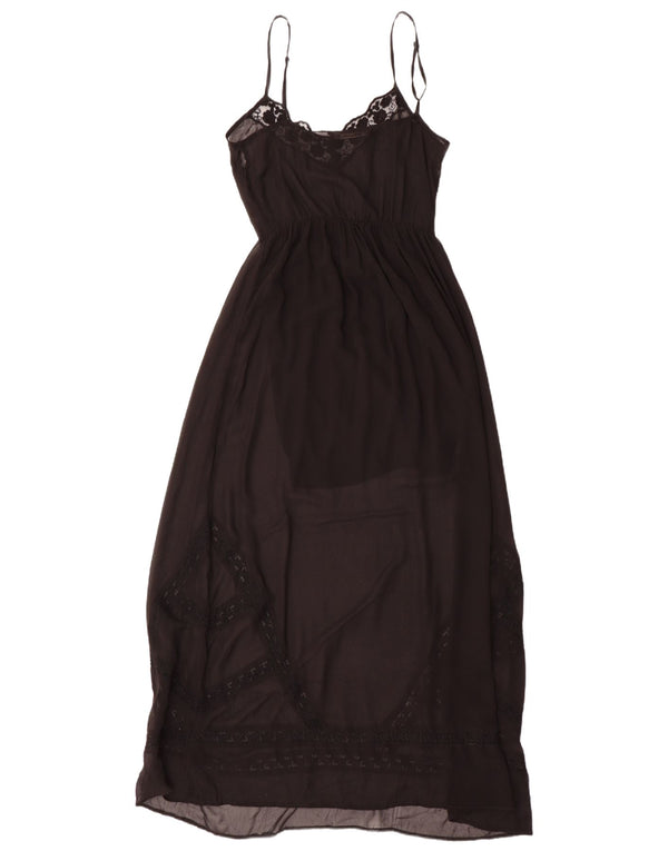 Abito maxi slip da donna Zara UK 10 piccolo floreale nero