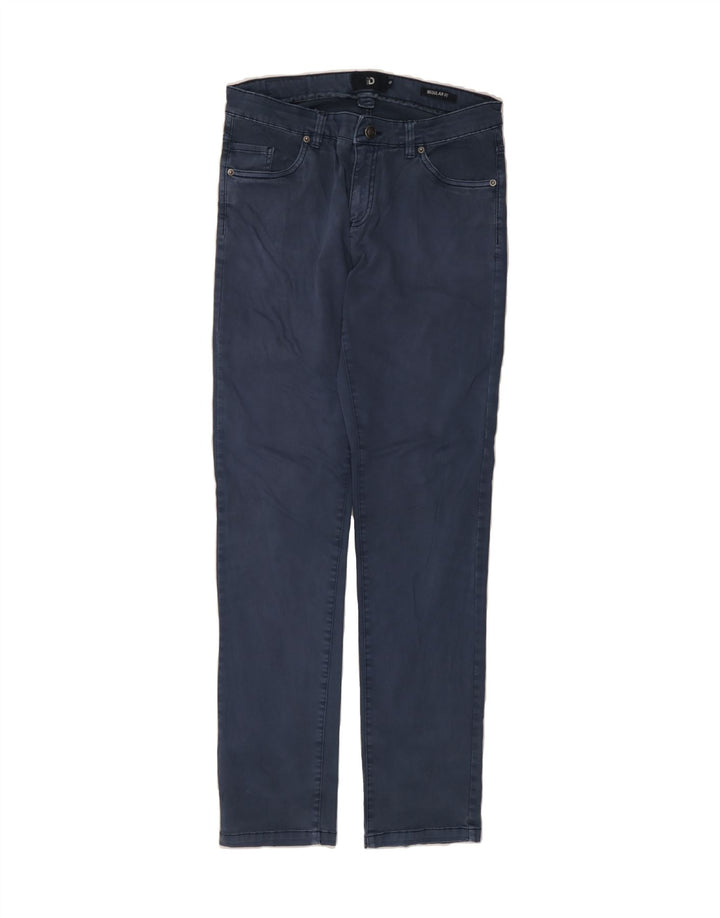 DACK'S Mens Straight Casual Trousers IT 48 Medium W32 L33 Navy Blue Cotton Vintage Dack's and Second-Hand Dack's from Messina Hembry 