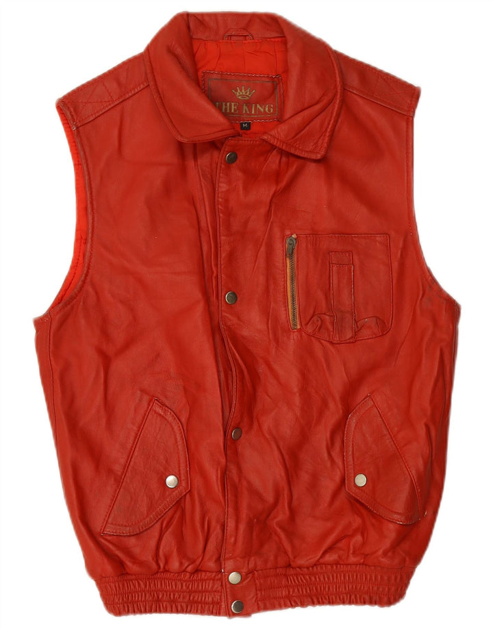 Gilet in pelle da uomo VINTAGE UK 38 in pelle rossa media