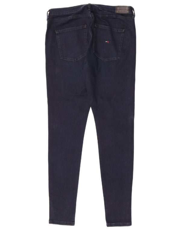 Jeans skinny a vita alta da donna Tommy Hilfiger W31 L32 cotone blu navy