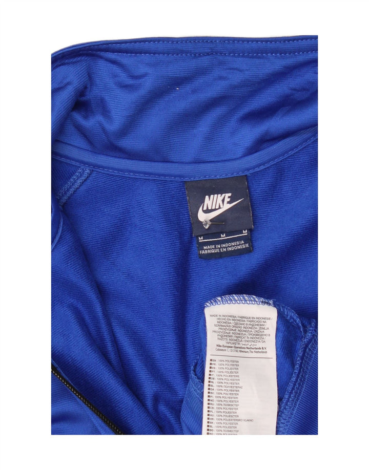 Giacca superiore della tuta da uomo Nike in poliestere color block blu medio