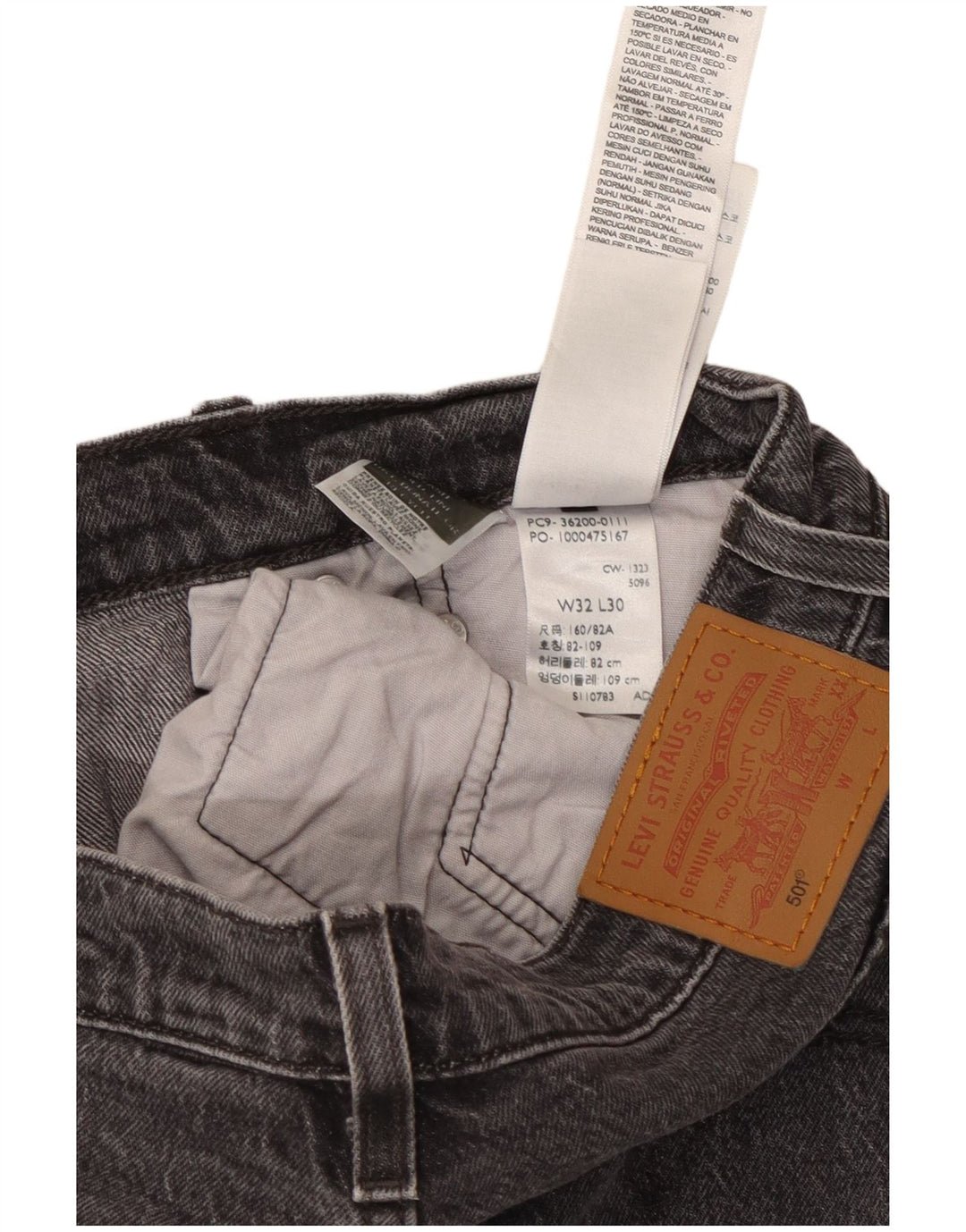 LEVI'S Jeans dritti da donna 501 W32 L30 Cotone grigio