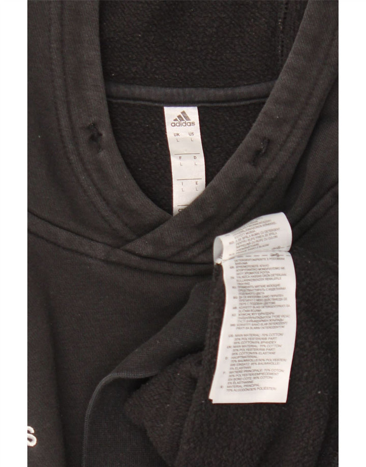 Felpa con cappuccio da uomo Adidas Large in cotone nero