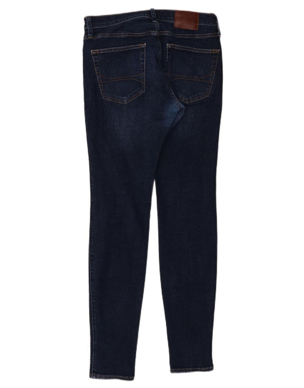 Jeans Hollister Uomo Super Skinny W33 L34 Blu Navy Cotone