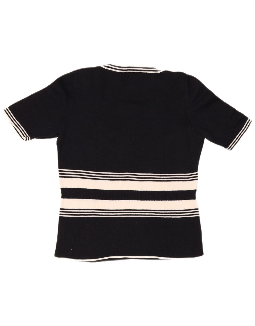 LUISA SPAGNOLI Maglione da donna con scollo a barca con grafica UK 14 Large Nero