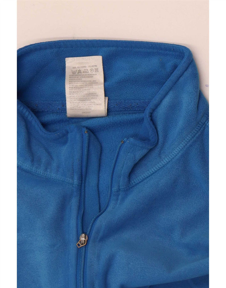 Top Adidas da donna, vestibilità ampia, collo con zip, manica lunga, poliestere blu medio