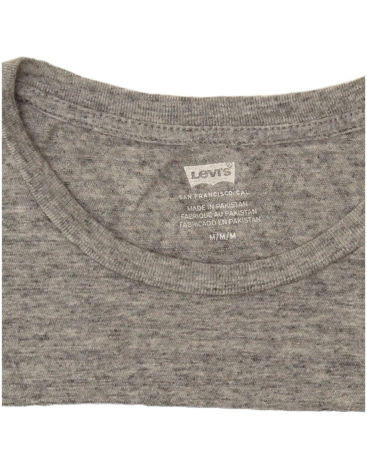 T-shirt grafica da donna Levi's Top UK 14 Logo chiazzato grigio medio