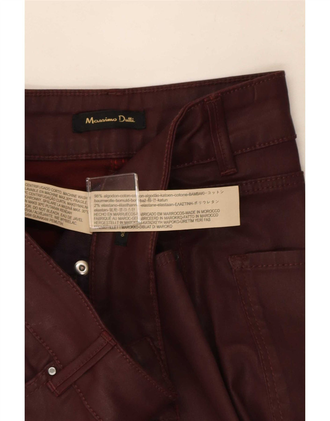 Gonna tubino da donna Massimo Dutti W28 cotone bordeaux medio