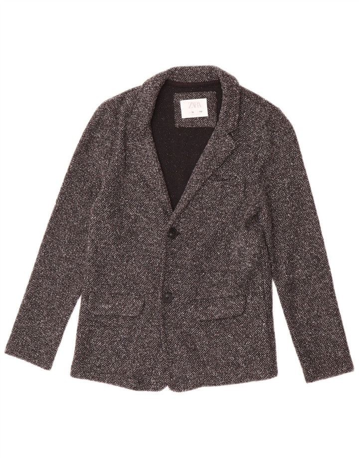 Giacca blazer a 2 bottoni per ragazze Zara 9-10 anni grigia chiazzata