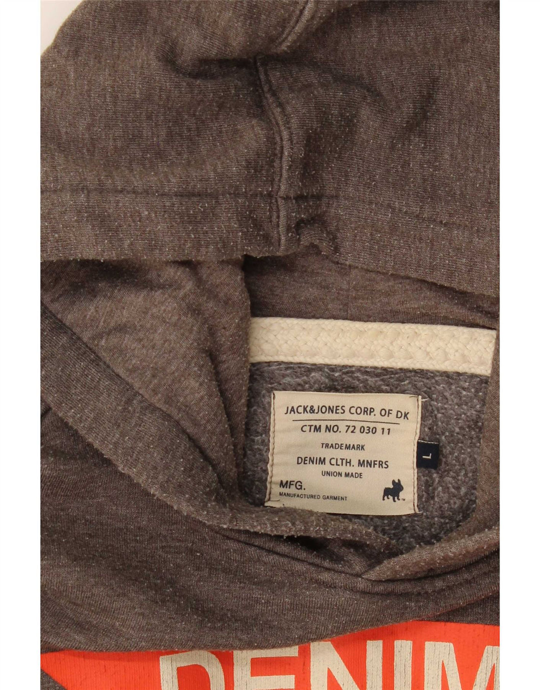 Jack & Jones Felpa con cappuccio grafica da uomo grande grigia